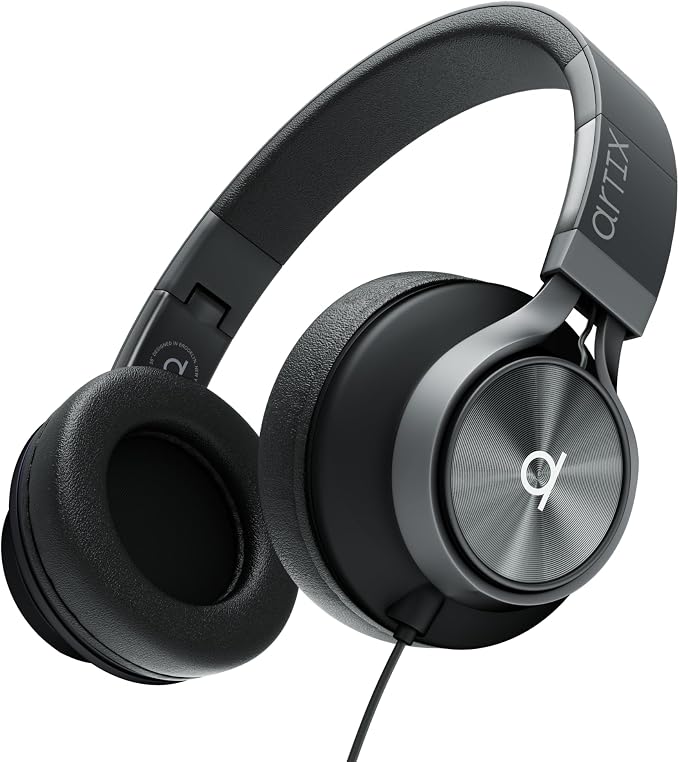 Artix CL750 Adults & Kids Headphones with Cord - Plug-In Over Ear Headphones Wired with Mic and Volume Control, Corded Head phones for Laptop, Computer, Chromebook, Tablet & Smartphone with 3.5mm Jack