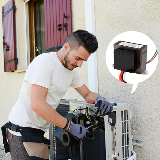 Control Transformer 24V 50VA, Multi-Tap 120/208/240V to 24VAC Industrial Power Transformer with Foot Mount for HVAC Furnace, Relays, and Gas Valves