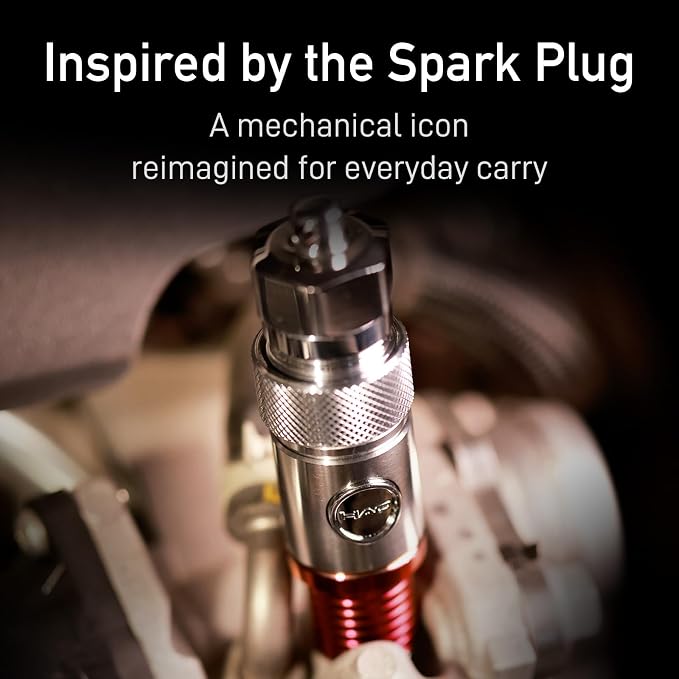 Spark Plug Electric Arc Lighter, Rechargeable Flameless USB-C Metal EDC Gear, Stainless Steel Gift for Men with Gift Box (Red)