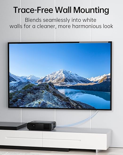 10K 8K Fiber Optic HDMI 2.1 Cable 6.6ft, HDMI Cable White Super Flexible 48Gbps, 8K60Hz & 4K120Hz, Support eARC, Dolby, HDCP 2.2&2.3, HDR 10, Compatible with Blu-ray Roku LG PS5 PS4 Xbox RTX