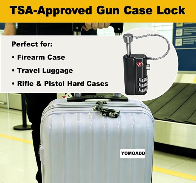 TSA Approved Gun Case Locks 2 Pack - Heavy Duty Combination Lock, Keyless Security for Rifle Case, Pistol Case, Pelican Case & Airplane Travel Storage