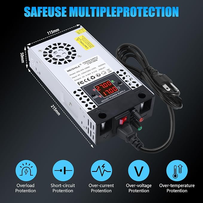 Upgrade Adjustable (0-30V 0-17A) 500W DC Switching Power Supply AC-DC Transformer with Adjustable buttonsConverter Drive Sensor System Lamp Meter Controller Servos Ultraso Electric Motor Fan SMPS