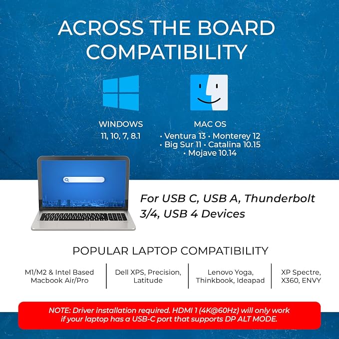 OREI SplitXtend USB C Docking Station Triple Monitor with 3xHDMI Ports, Thunderbolt 4 Dock, HDMI DisplayPort Hub, Dual Monitor HDMI Adapter Extend, USB C Splitter, 100W PD, SD Card Reader, 4K Output