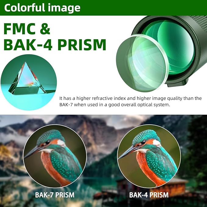 40x60 High Power Monocular Telescope | Comes with Smartphone Adapter Tripod Travel Bag | Bird Watching Hunting Hiking Camping Gift