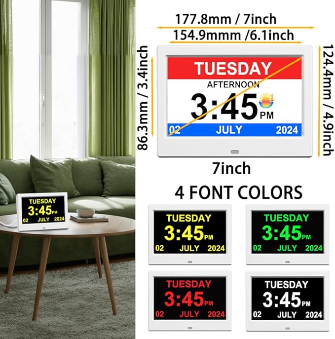 2026 Digital Clock Plug-in (No Battery), Power Outage Memory,DST Display Time, Date, Month, and Year Large-Font Clock for the Elderly