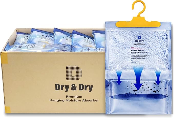 Dry & Dry 100 Packs [Net 7 Oz/Pack] Moisture Absorbers for Home, Basement & Bedroom - Small Dehumidifiers