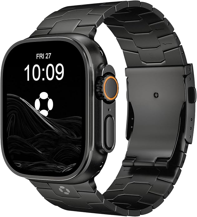 Titanium Watch Band AGIS01- Fits Apple Watch ULTRA 3/2/1 (49mm) - Adjustable Titanium Apple Watch Band with DLC Coating, Lightweight & Durable Strap for Men - Premium Color Matching Band