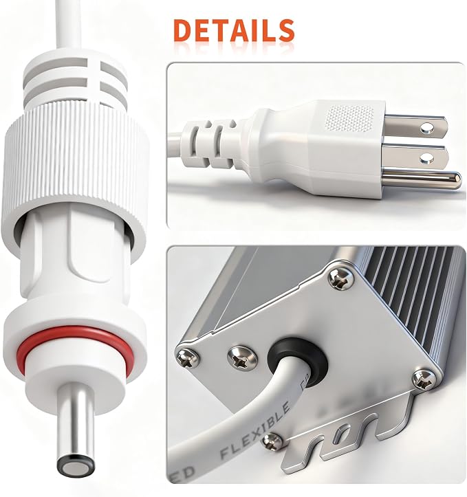 36V Waterproof Power Adapter Charger for Govee Permanent Outdoor Light Compatible with Govee H705D/H705E/H705F Replacement Power Supply Cord(White)