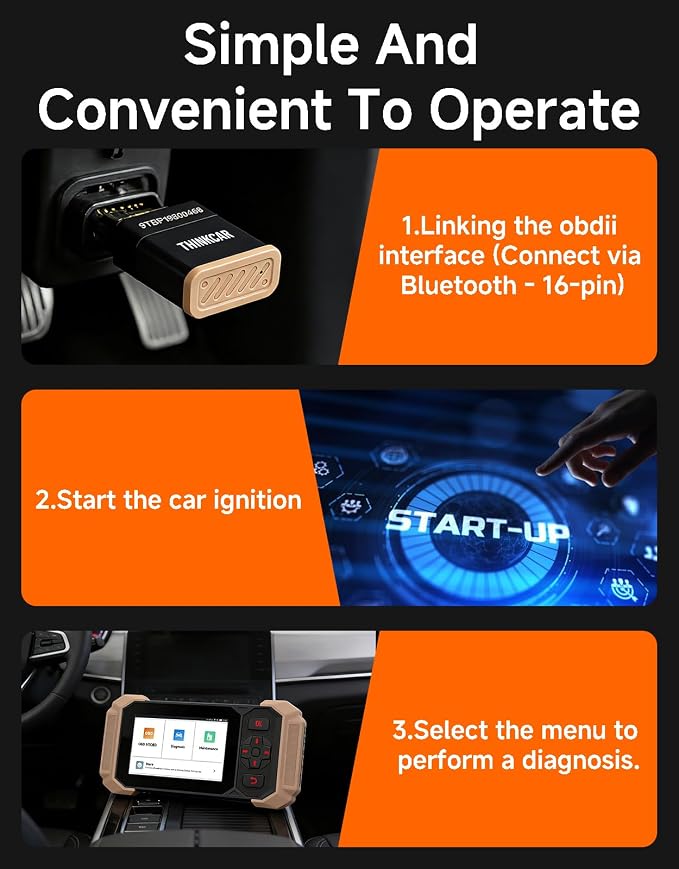 OBD2 Scanner Diagnostic Tool,THINKCAR THINKSCAN 641 Wireless Car scanner Diagnostic Tool,Auto Scan Tool ABS SRS Transmission Engine, 10 Resets Car Code Reader,CANFD & FCA,VIA Bluetooth,Lifetime Update