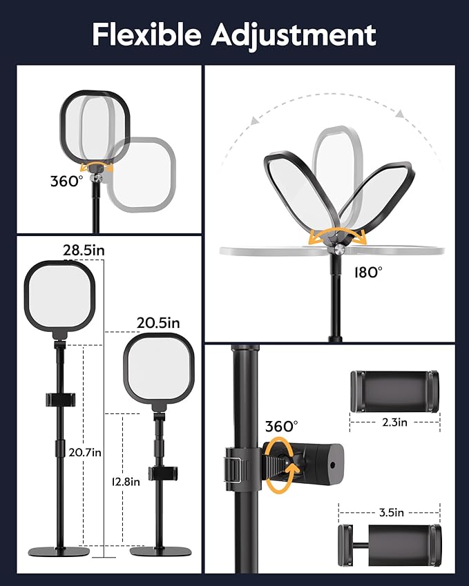 Video Conference Lighting for Zoom Meeting, Ring Light for Desk with Flexible Stand, 30 Light Modes Zoom Lighting for Computer, Desk Ring Light & Memory Function for Video Calls, Live Stream, Webcam