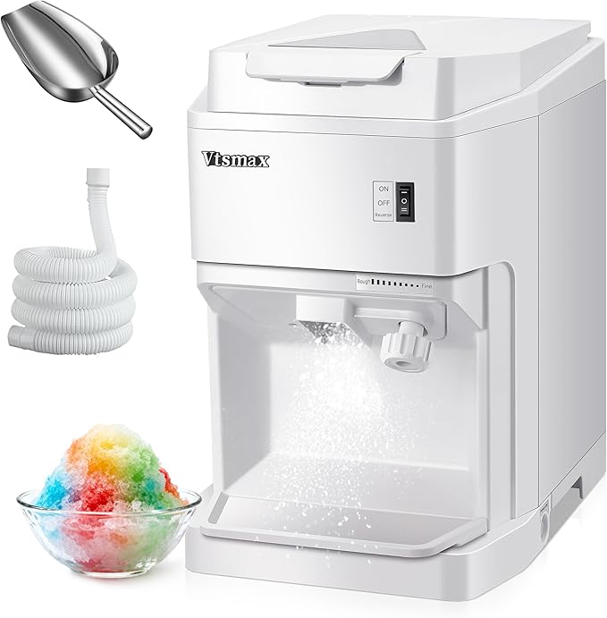 Electric Ice Shaver, 250W Shaved Ice Machine, Thickness Adjustable Ice Shaving Machine 265LBs/hr Rotate Speed & Strong Power Snow Cone Machine for Home and Parties Events Snack Bar(2.6Qt)