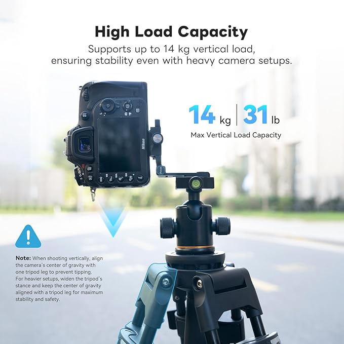 Camera Foldable L Bracket for DSLR, Arca-Swiss Quick Release Vertical Camera Mount, Lightweight CNC Aluminum Tripod Quick Release Plate Compatible with Sony Canon Nikon Fuji 11LB Load