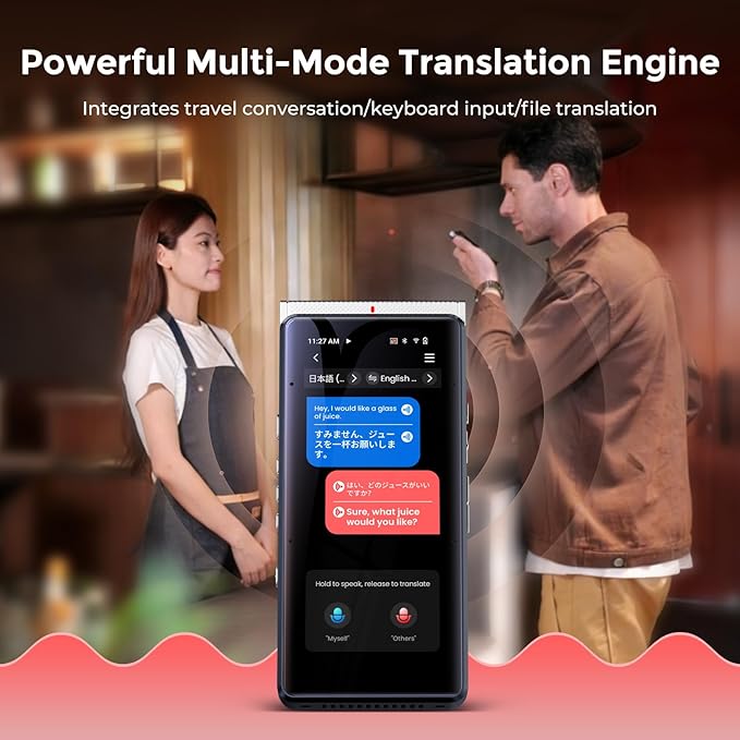 Innioasis PR1 AI Voice Recorder, Transcription & Translation with AI, 3.99 inch 64GB Smart Summarize, Offline AI Processing Note Taker for Meeting & Lectures, Translation for Business Travel, Silver