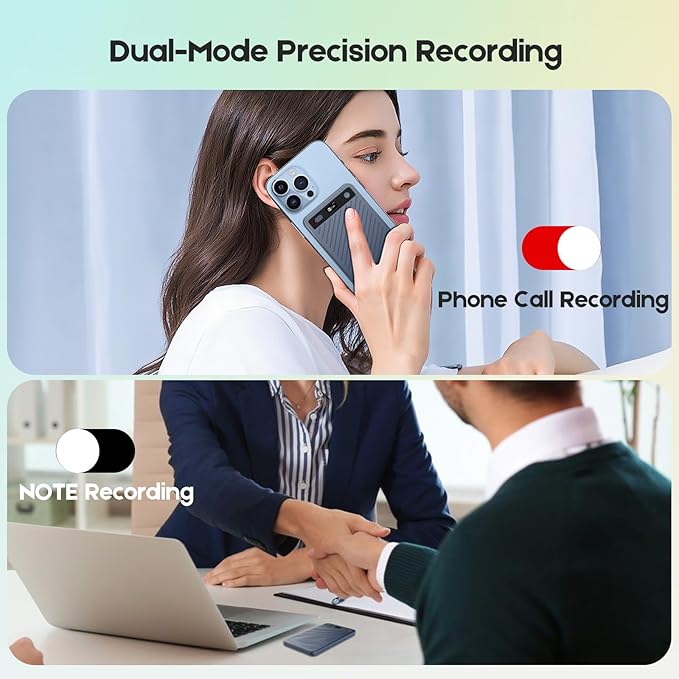 EVISTR AI Voice Recorder with Transcription, AI Note Recorder with App Control, AI Transcribe & Summarize, Support 100+ Languages Audio Recorders for Lecture Meeting Call International Exchange