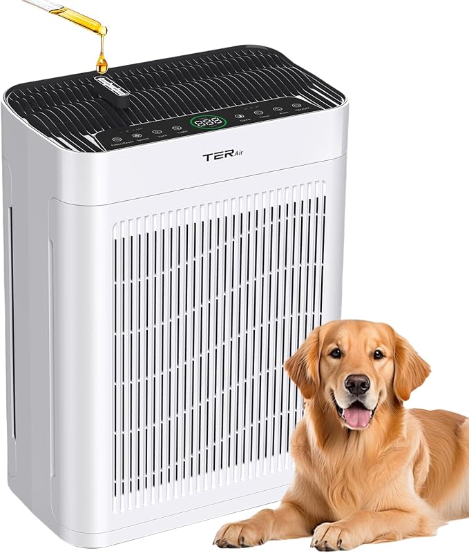 Air Purifier for Home Large Room Bedroom Up to 3000 Sq Ft, H13 Hepa Double-Sided Air Filter Purifier with PM 2.5 Display Air Quality Sensor, Air Cleaner for Bedroom, Dust, Pets, Smoke, Pollon 22dB