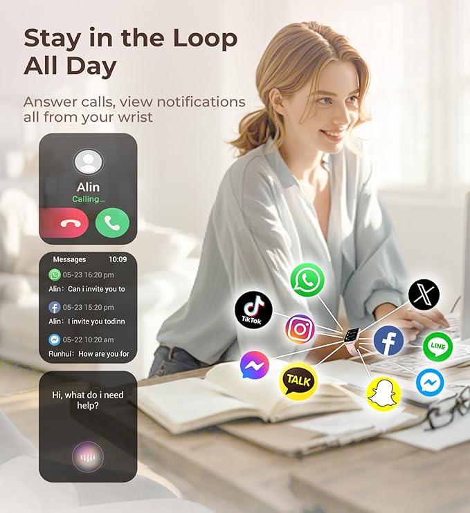 Iaret Smart Watch for Women, 1.83" HD Fitness Tracker with 4 Bands, Answer/Make Calls, Heart Rate/Sleep/SpO2/Step Tracking, 100+ Sport Modes, Android/iPhone Compatible Gift (Purple Gold)