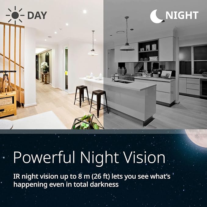 D-Link Indoor Pan & Tilt Wi-Fi Camera w/ 360 Degree View, Full 2K 1296p Resolution, Sound & Motion Detection, 2-Way Audio, Cloud & Local Recording, Night Vision (DCS-6501LH)