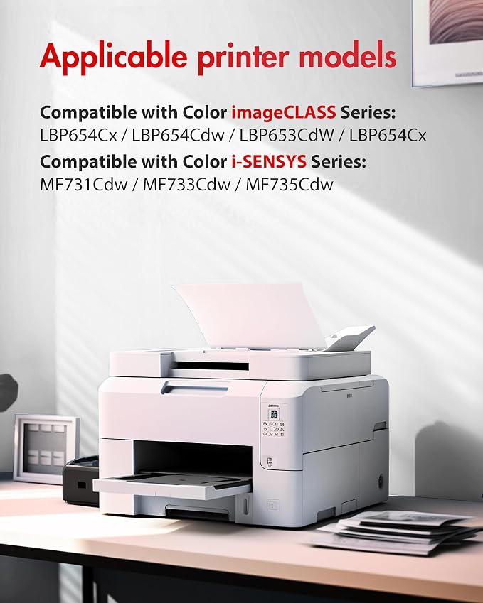 046 Toner Cartridge Mf733Cdw Toner - Replacement for Canon 046 Toner Cartridge Set 046H CRG-046 for Color Imageclass Mf733Cdw Mf731Cdw Mf735Cdw Mf654Cx Printer Ink (4 Pack, Black Cyan Magenta Yellow)