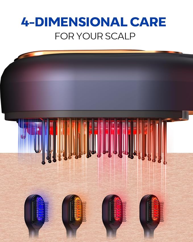 3-in-1 Scalp Massager Hair Growth with Hair Oil Applicator, Bionic Kneading Electric Head Massager Brush for Tension Relief & Home Spa,IPX6 Waterproof Rechargeable Gift for Women Men Mom
