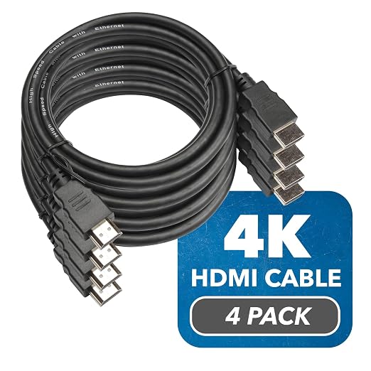 OREI Ultra High Speed 4kHDMI Cable 6ft – High-Speed 10.2Gbps, 3D, ARC, Ethernet – Premium 6ft HDMI Cable for TVs, Monitors, Home Theater & Gaming (4 Pack)