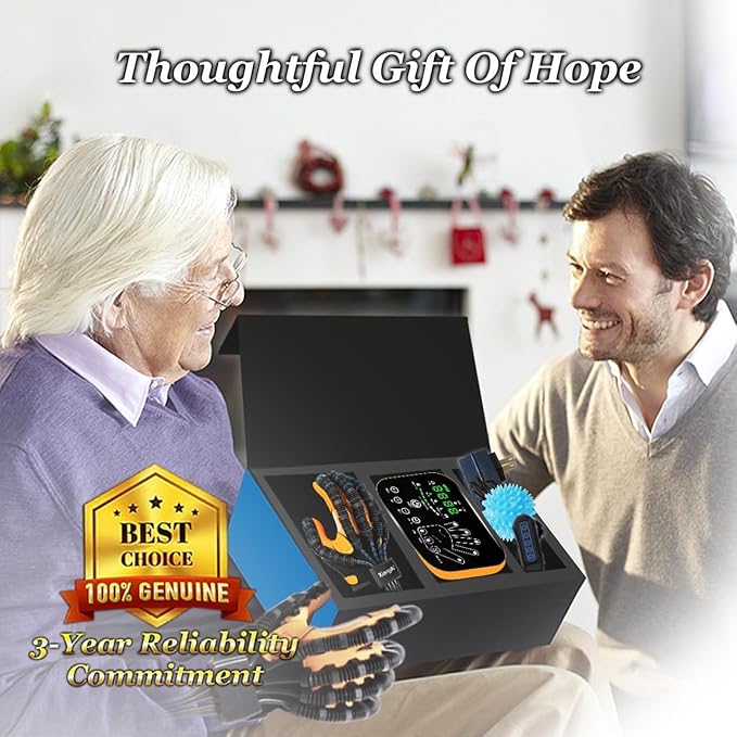 9th Gen Hand Rehabilitation Robot Gloves, Stroke Recovery Hand Therapy Equipment, Automatic LED Touchscreen 4 Modes Mirror Training, Finger Exerciser for Arthritis & Hemiplegia