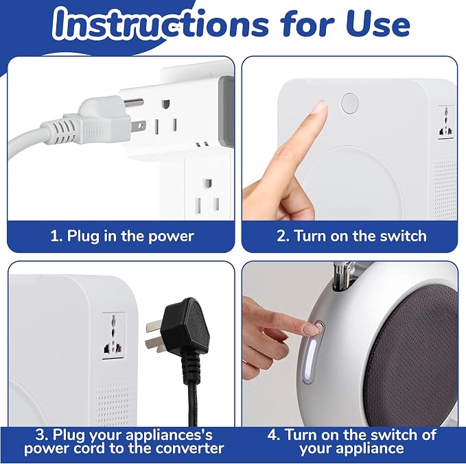 3000W Step Up Voltage Converter 110v to 220v, Heavy Duty Voltage Transformer with 2 Output Sockets, Work with Asia Europe Appliances Used in US (White)