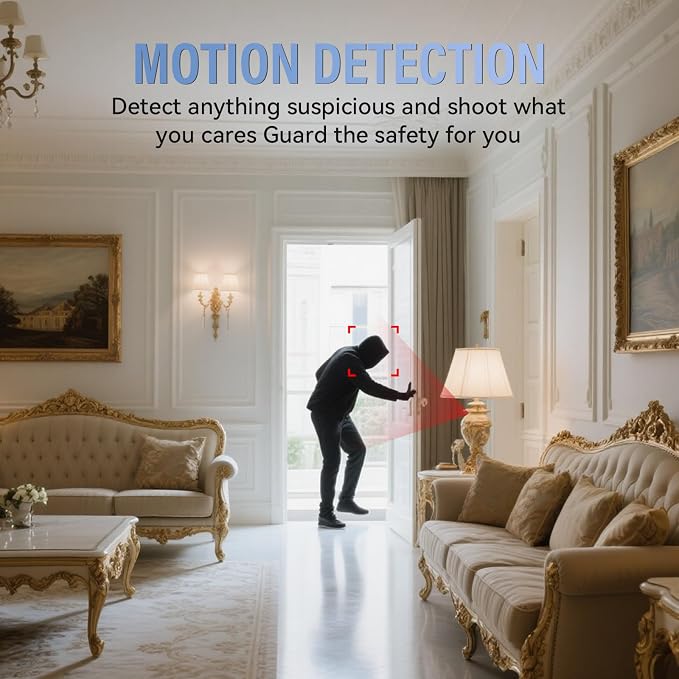 Real Full-4K-HD-Mini-Camera, DIY Module Tiny Wireless Remote Control Nanny Security Cam with Motion Detection, Smart Home Surveillance Device (Don't Support Wi-Fi and Not Include SD Card)