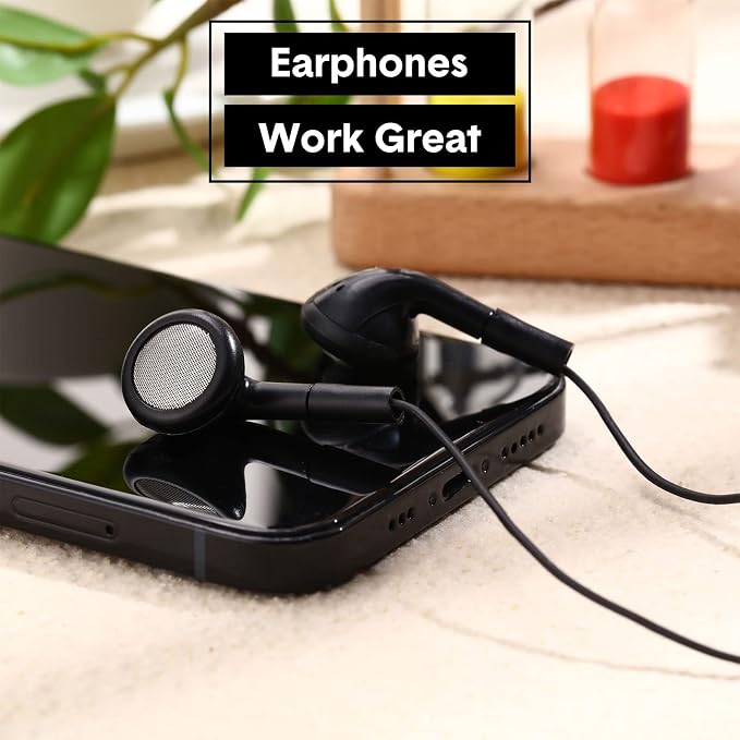 Konohan 300 Packs Earbuds Bulk Earphones with 3.5 mm Headphones Wired Ear Earbud Wired Earphone for Adult Teacher Office Home Computer Travel Library Individually Packed (Black)