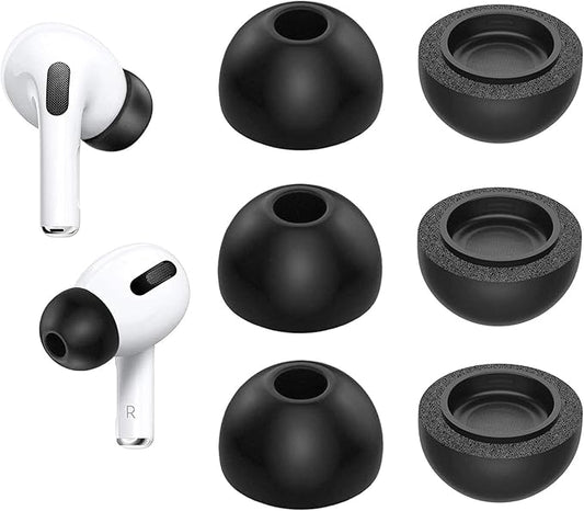 Memory Foam Ear Tips for Apple AirPods Pro Generation 1 and AirPods Pro 2, Replacement Foam Ear Tips, Better Noise Cancellation, 3 Pairs for Airpods Pro, Reduce Noise Earbuds (Medium)