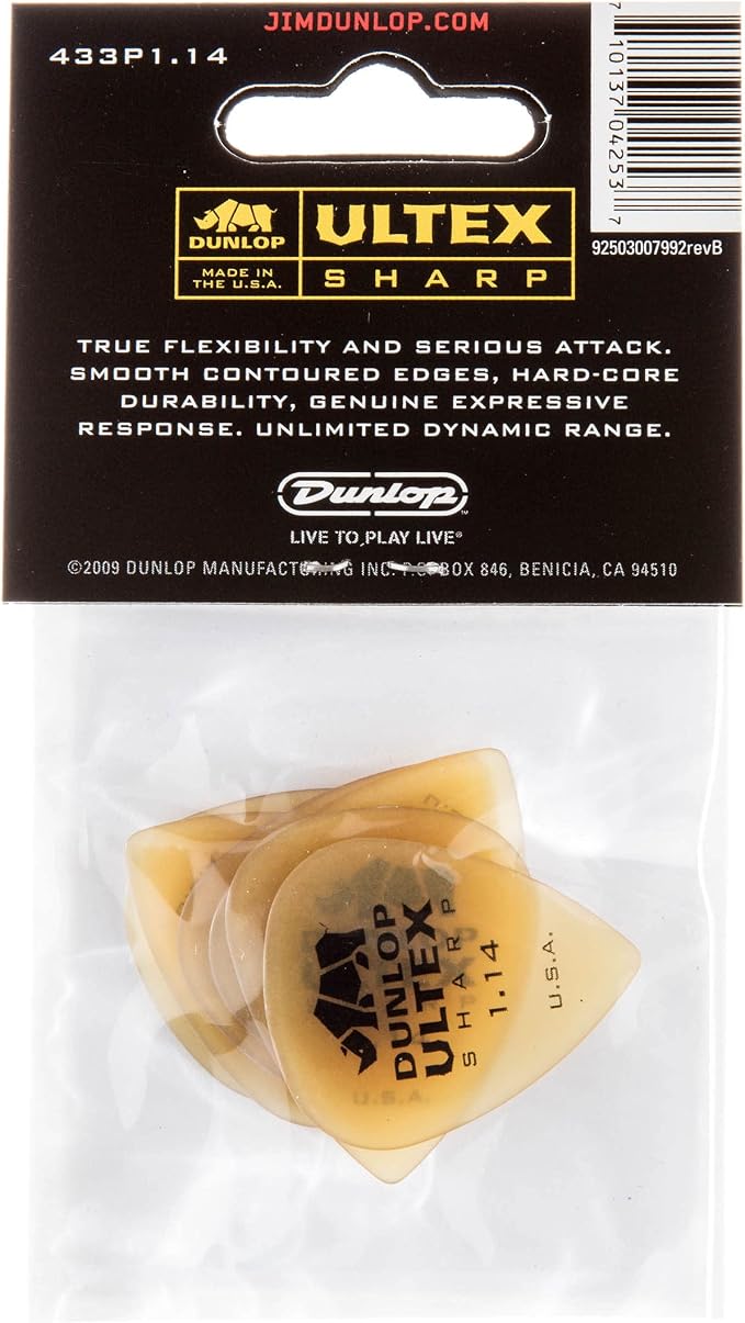 Jim Dunlop Ultex® Sharp Pick 1.14MM - 6 Pack