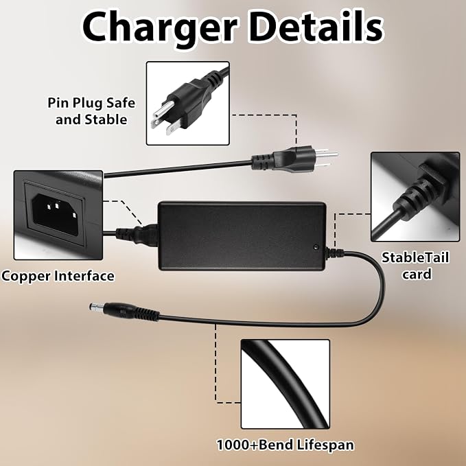 36V 3.5A AC/DC Power Adapter Replacement for NordicTrack Commercial S22i Elliptical Studio Cycle, Compatible with NTEX02422, IN3603500, 418190, NTEX02117NB, NTEX02117 Fitness Bike Power Supply Cord