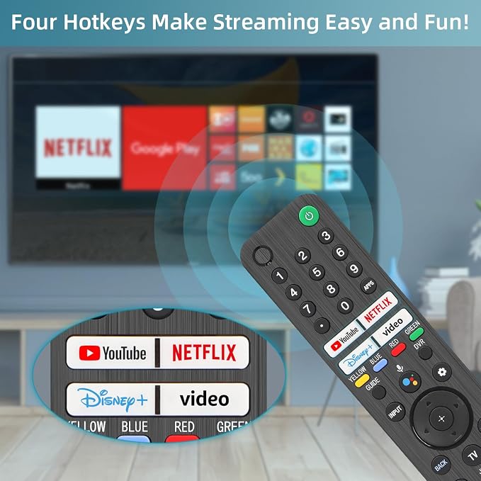 Replacement for Sony TV Remote, for All 2019-2026 Sony Remote Control for Bravia Smart TV with Voice Control. for Bravia XR/XBR/KD/K Series Google/Android TVs. 1-Year Warranty.