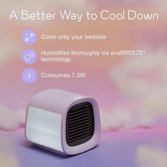 Evapolar Portable AC Unit- Small Personal Air Conditioners - Mini Evaporative Air Cooler for Desk and Camping - Swamp Cooler - Evachill, Lavanda