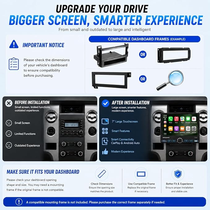 7" Single Din Car Stereo with Wireless Apple CarPlay,IPS Touchscreen,Bluetooth 5.2 Car Radio with Backup Camera,FM/AM/RDS,Android Auto,SWC,GPS Navigation,USB,Type-C Fast Charging,MIC