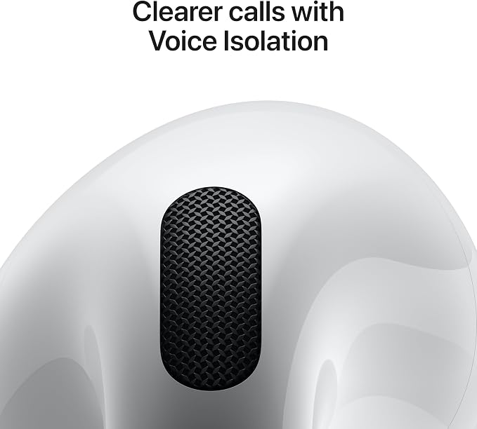 Apple AirPods 4 Wireless Earbuds, Bluetooth Headphones, Personalized Spatial Audio, Sweat and Water Resistant, USB-C Charging Case, H2 Chip, Up to 30 Hours of Battery Life, Effortless Setup for iPhone