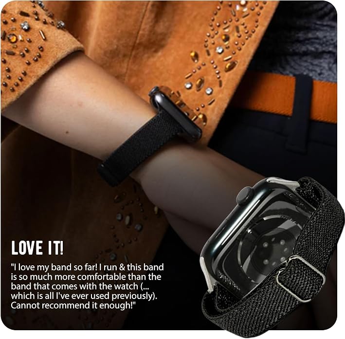 Braxley Bands for Apple Watches - Stretchy and Washable - Adjustable with Apple Watch Bands for Women & Men - Compatible with Apple Watch Series SE Ultra 9 8 7 6 5 4 3 2 1