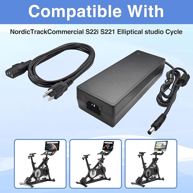 36V Charger Compatible with NordicTrack Commercial S22i S27i S10i S15i Elliptical Studio Cycle NTEX02117 NTEX02117NB NTEX02121 NTEX02422 22" Fitness Bike IN3603500 418190 Charger Power Cord