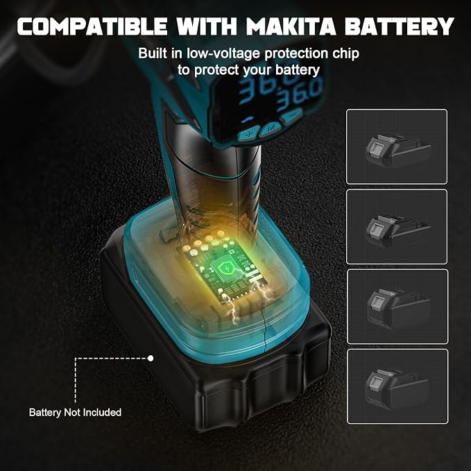 LIVOWALNY Tire Inflator Air Compressor Compatible with Makita 18V Battery, 160PSI Cordless Portable Electric Air Pump with Digital Pressure Gauge for Car Motorcycles Bike Sport Ball Auto (Tool Only)