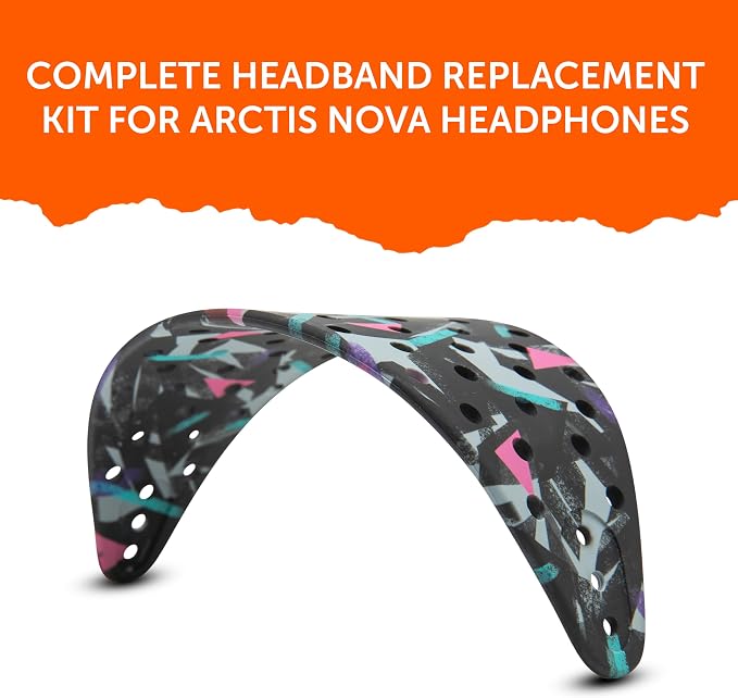 WC Modkit V2 Nova Pro Wireless, Pro Omni, & Elite - Gel Earpads, Extra-Wide Headband, & Side Plates for Arctis Nova Pro Wireless, Nova Elite & Nova Pro Omni by Wicked Cushions | 90's Black