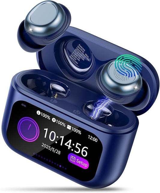 Sleep Earbuds Light-Weight Headphones, 48H Playtime with Charging Case, Mini Sleep Headphones Bluetooth in Ear Small Design for Side Sleepers, Denim Blue