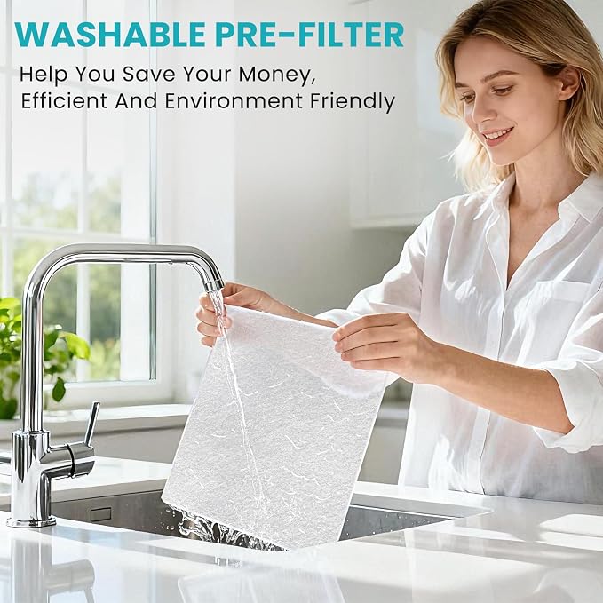 Air Purifiers for Home Cover Up to 2200 Ft², H13 HEPA Air Purifier with Washable Pre-filter, Pet mode, PM 2.5 Air Quality Monitor Fragrance Sponge for Smoke, Odor, Dander, Pollen (White)
