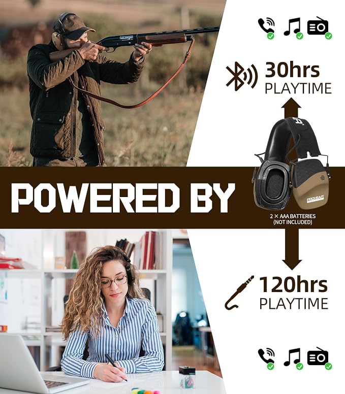 PROHEAR Ear Protection Safety Earmuffs for Shooting Noise Reduction Slim Hearing Protector