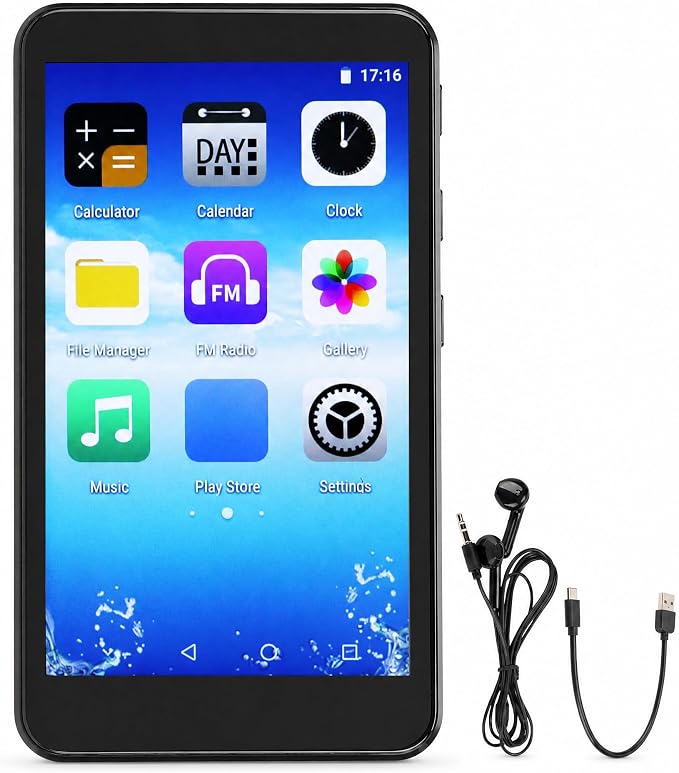 MP4 Player, 3.97 Full MP4 MP3 Player, Android Streaming Music Player with Bluetooth, & Speaker, Portable HiFi Sound Digital Recorder, Up to 128GB