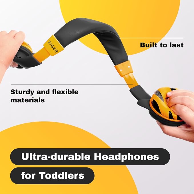 Kidrox Wired Toddler Headphones for 1-7 Years Old — 85dB Volume Limited Baby Headphones for Plane and Car Travel — Children Headset for Airplane, iPad and Tablet, Kids Headphone with Cord for Children