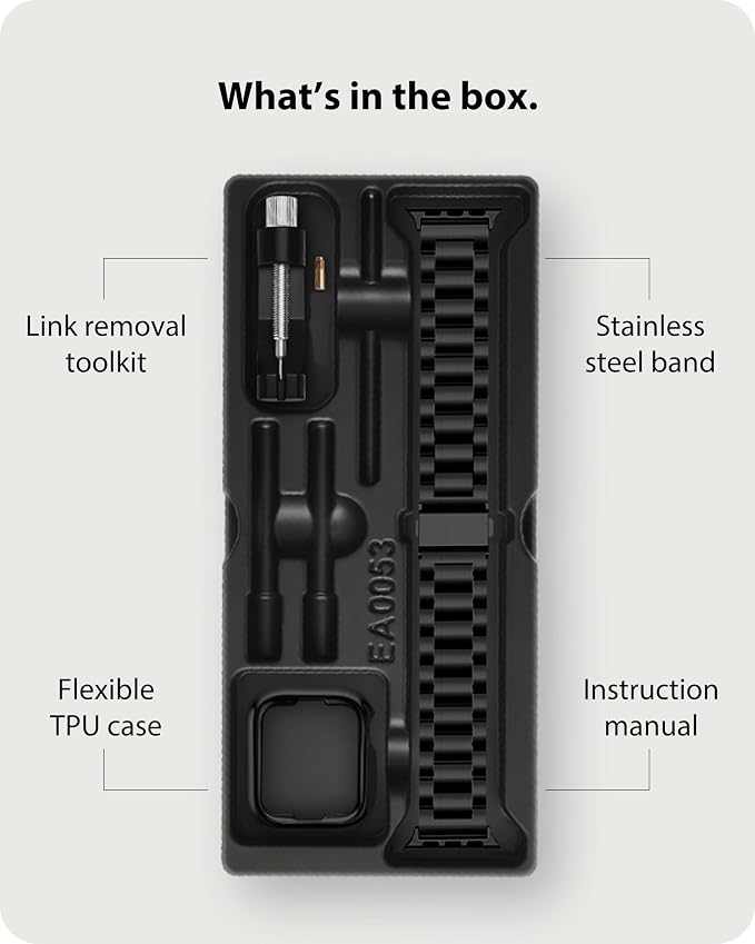 Fullmosa Metal Band Compatible with Apple Watch Bands Series 11 10 46mm, Stainless Steel Strap iWatch Band with Case for Apple Watch, Black