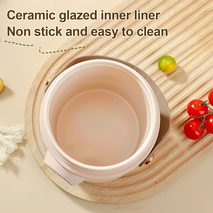 Mini Electric Pot, Mini Ramen Cooker Portable Noodles Cooker Electric Hot Pot for Pasta Soup Egg, Multifunctional Stewing Cooking Pot for Dorm, Office (US Plug 110V)