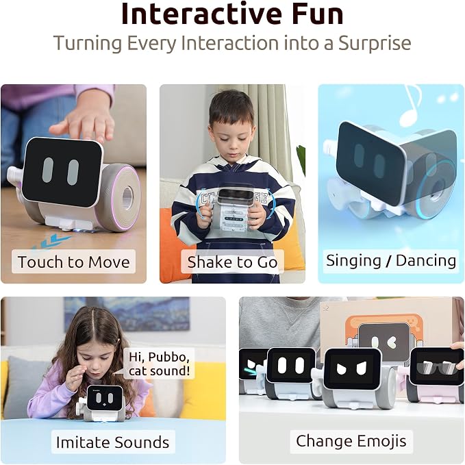 WhalesBot Pubbo Air Smart Interactive Robot for Kids, Voice/Touch/APP/Remote Control, Modular/Scratch Coding, Companion Robotic with Sensors, STEM Educational Toy for Boys Girls 4 5 6 7 8 9 10