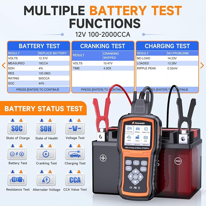 FOXWELL NT630 Pro 2 in 1 OBD2 Scanner Battery Tester 12V, FOXWELL NT301 CASE OBD2 Scanner Professional Enhanced OBDII Diagnostic Box