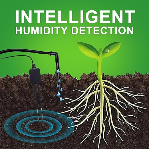 Drip Irrigation kit Indoor Plant Irrigation System Automatic Plant Waterer Plant Humidity Sensor Timer Water drip System kit to Growing Tent self Watering Automatic Mister kit Greenhouse（1 Sets）
