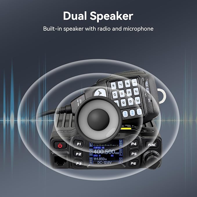 Retevis RT95 Mobile Ham Radio, Dual Band Mobile Radio, Chirp, Dual Speaker, Rotatable LCD Display, 2m 70cm Ham Radio Base Station, Mobile Transceiver with Cable